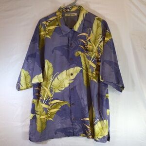 Tommy Bahama Men Hawaiian camp Shirt XL 100% silk short sleeve tropical vacation